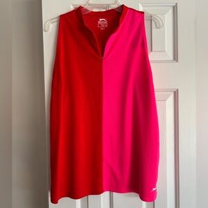 Slazenger Women's Red and Pink Sleeveless Golf Top